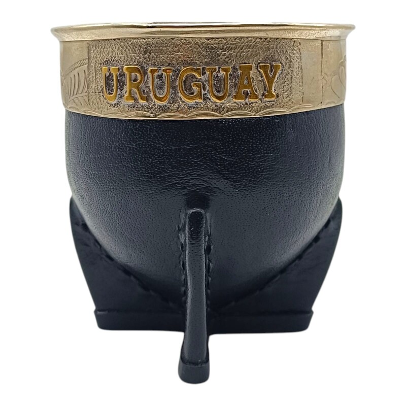 Mate Imperial URUGUAY con apliques en bronce- ALPACA - 20 negrouniforme