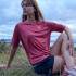 T-SHIRT MC WMN TRNG LOOSE blanco Rosa Dusty
