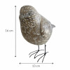 Pájaro Decorativo de Poliresina Tallada con Patas de Metal Pájaro Decorativo de Poliresina Tallada con Patas de Metal