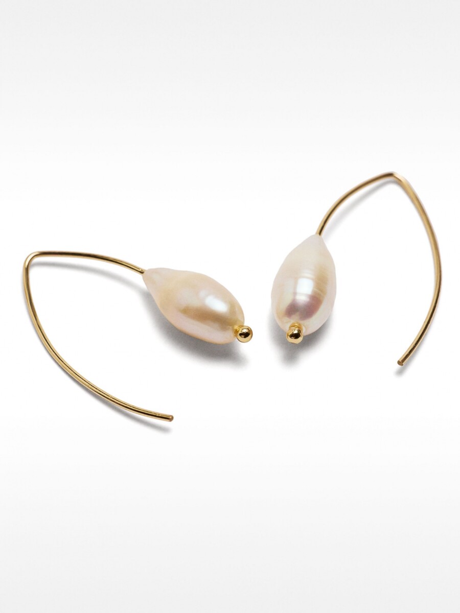 Pendientes Con Perlas De Agua Dulce dorado