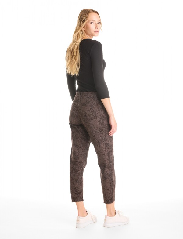Pantalon Crop & Desflecado GRIS/MULTI