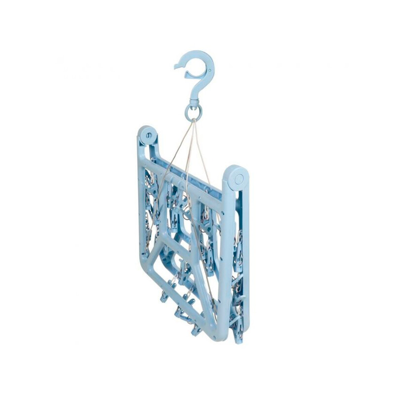 Tendedero portátil 32 palillos rectangular plástico CELESTE