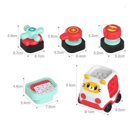 Set de 5 Juguetes Encastrables con Autito para Bebé Huanger Multicolor