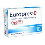EUROPRES D 160/25 MG CJ X 30 COMP. única