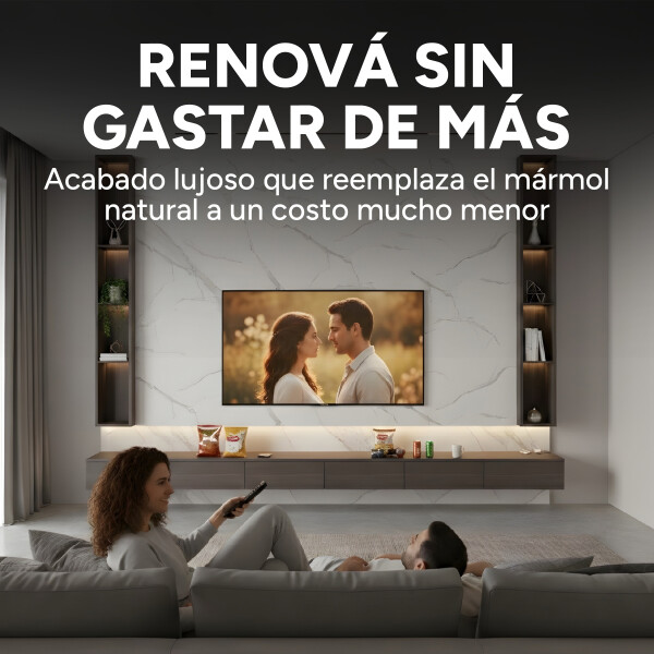 Pack x5 Placa PVC Símil Mármol 2,44x1,22m 3mm Resistente Gris Claro 2