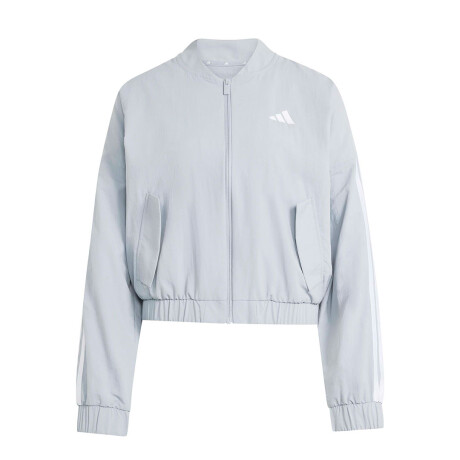 Campera de Mujer Adidas W 3S Wv Bomber Gris - Blanco