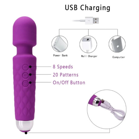 Vara Vibradora Massager USB Violeta