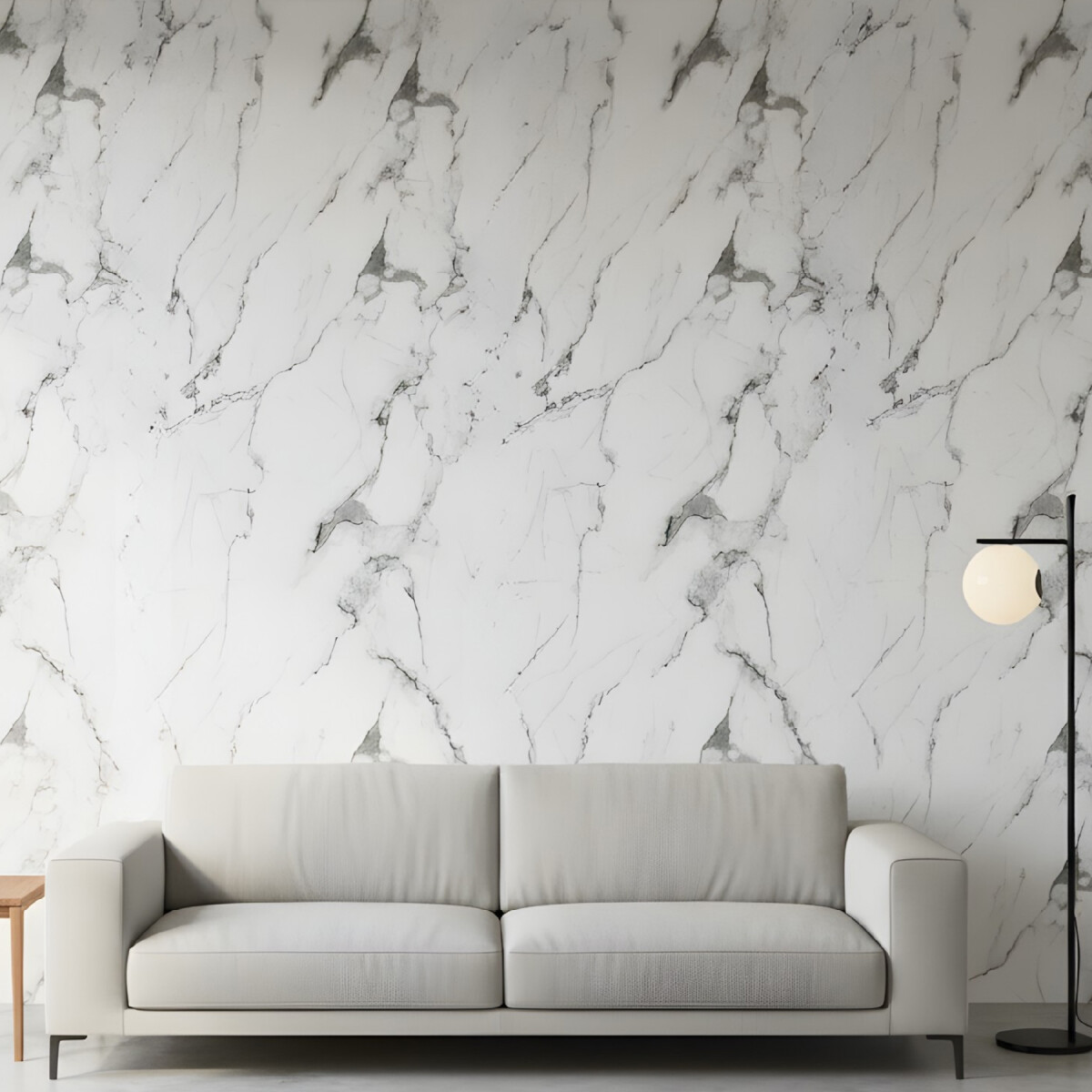 Pack x20 Placa PVC Símil Mármol 2,44x1,22m 3mm Resistente - Mármol Blanco Gris 