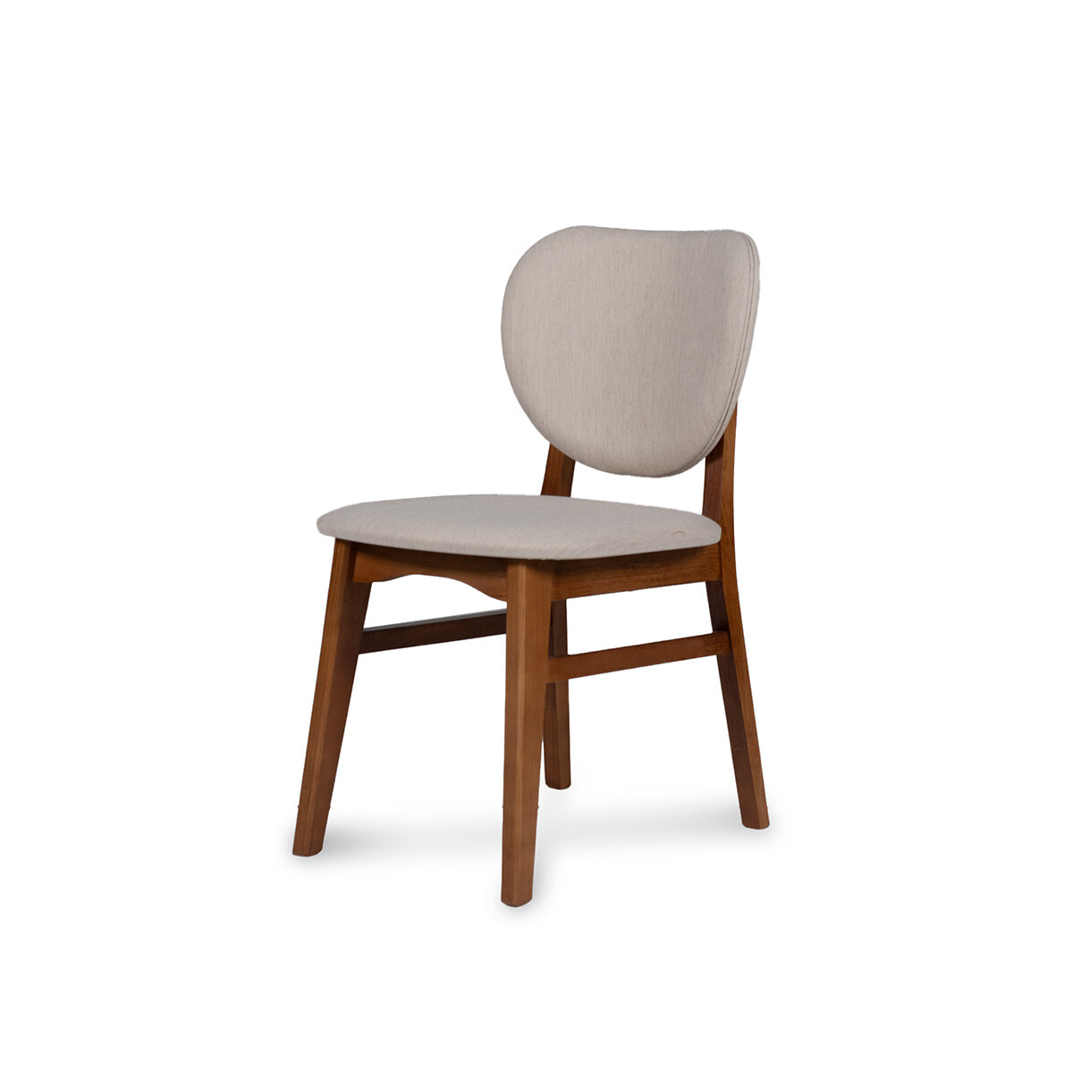 Silla Cleo - Nogal - Respaldo tapizado - Tela Rústica - Natural 93 