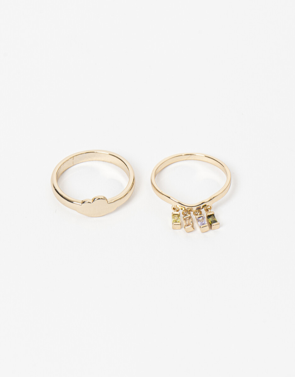 Set De Anillos Con Cubic 