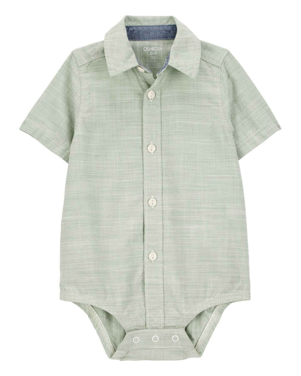 Body tipo camisa, de popelina, verde 