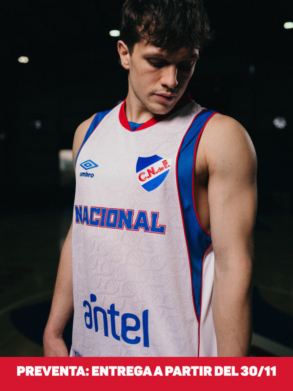 CAMISETA BASKET 2026 Nacional Hombre Coral, Blanco