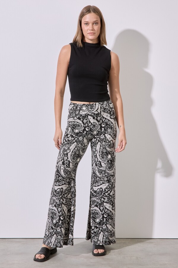 Palazzo Printed NEGRO/CRUDO