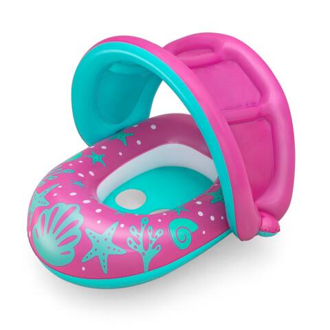 Flotador Asiento Bebé Inflable Con Techo Filtro Uv Bestway Variante Color Rosado