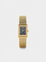 Reloj Rectangular Con Brazalete Metálico dorado