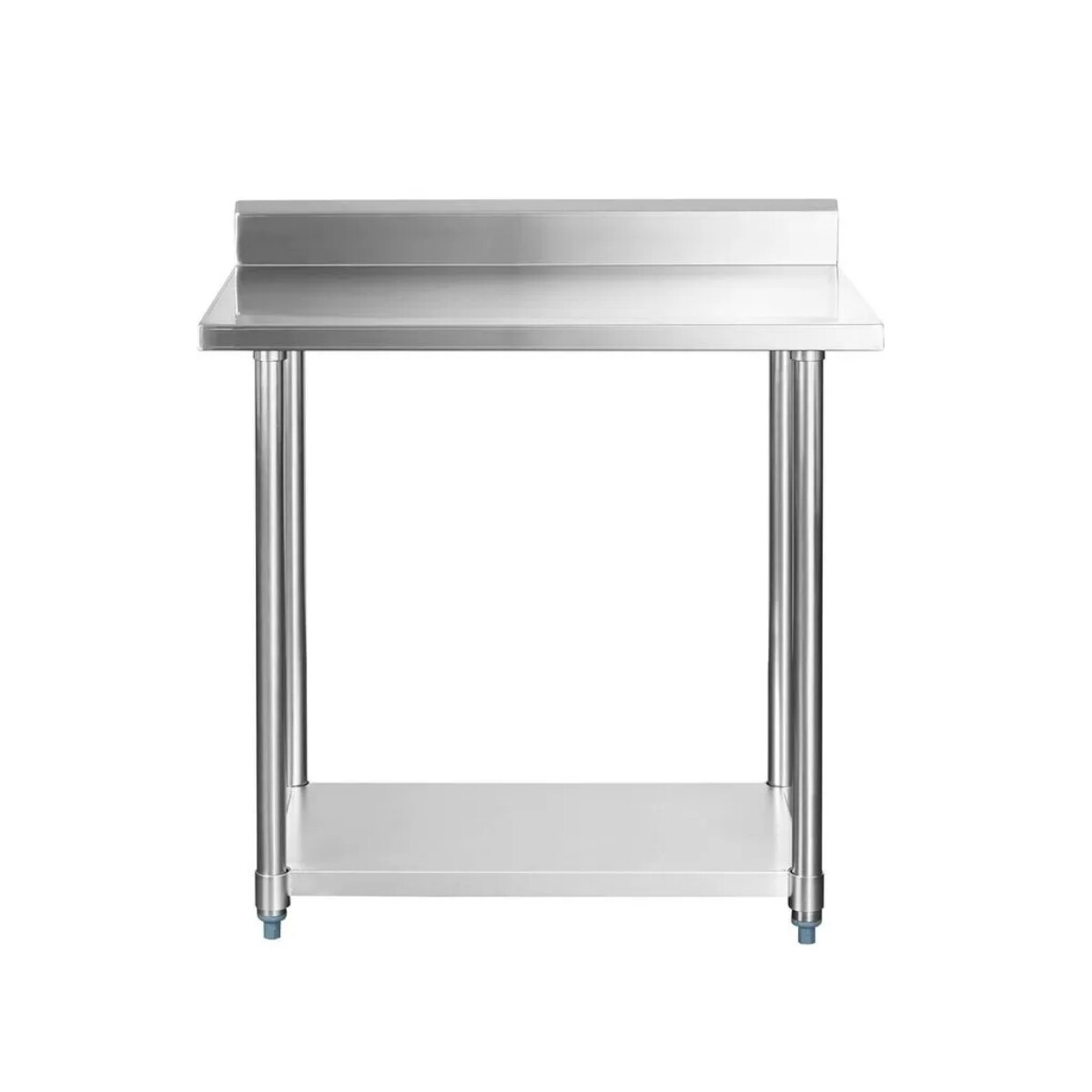 Mesada de Trabajo con Estante y Respaldo de Acero Inoxidable 90 x 60 x 85 cm 