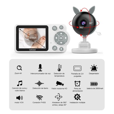 Baby Call Smart Guard 2.0 Video Monitor con Cámara Bebesit Baby Call Smart Guard 2.0 Video Monitor con Cámara Bebesit
