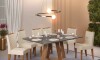 Juego De Comedor - 6 Sillas + Mesa Vidrio - Celeste Blanco / gris