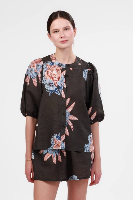 Pre Venta - Camisa Balloon Tiger Bloom Grey Pre Venta - Camisa Balloon Tiger Bloom Grey