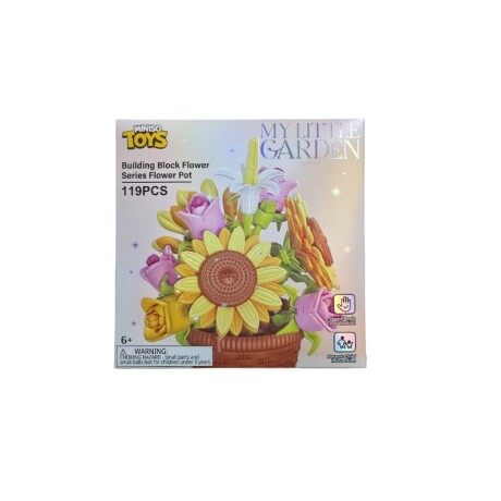 Bloques flor en maceta amarillo