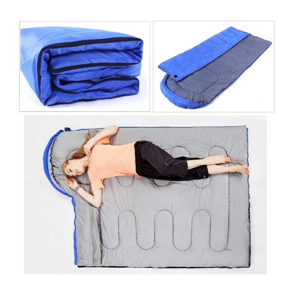 Sobre de Dormir con Capucha Saco de 2 M Aislante Para Camping Color Azul Sobre de Dormir con Capucha Saco de 2 M Aislante Para Camping Color Azul