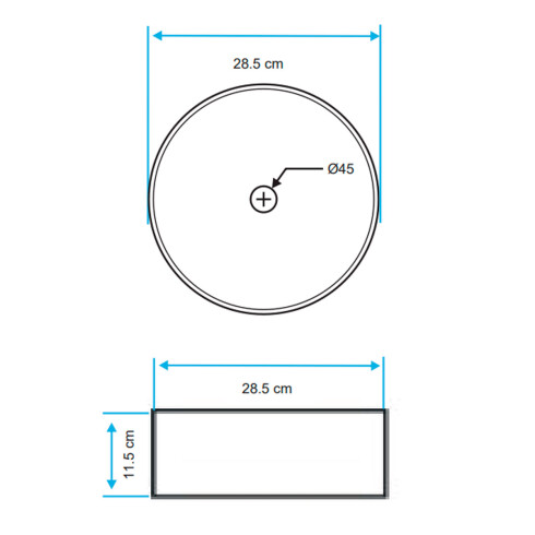 Bacha Circular De Loza Blanca Para Apoyar 28.5Cm Diam X 11.5 Prof 000