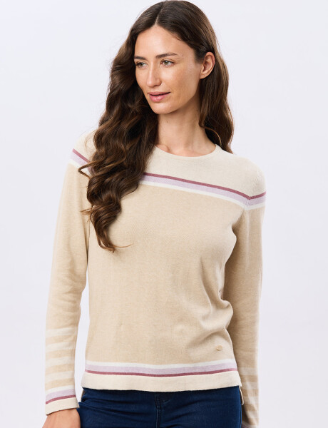 BUZO TEJIDO RAYADO Beige
