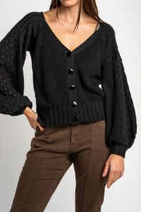 Cardigan Algodón Negro