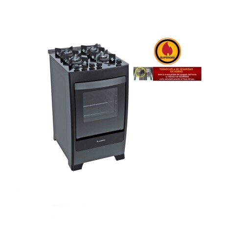 Cocina a Gas con Mesada de Vidrio Negro James - 7701 001