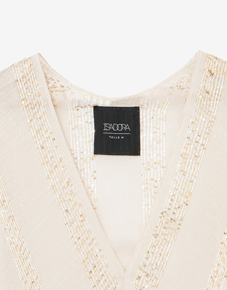 Kimonos Kimono Con Lurex - Blanco Crudo