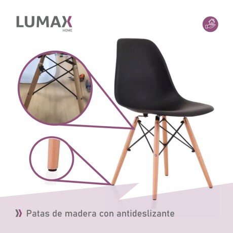 Silla Eames de colores y patas de madera Liso