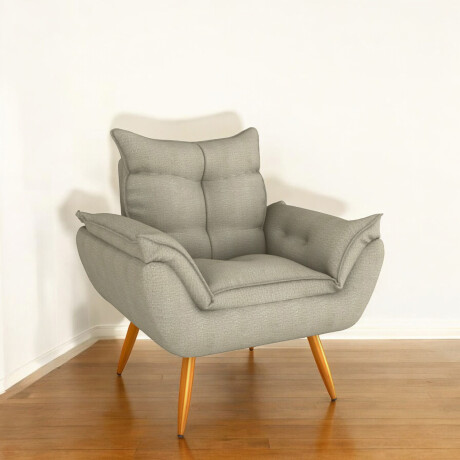 Sillón Butaca Poltrona Turín 1 Cuerpo con Patas de Eucalipto Beige