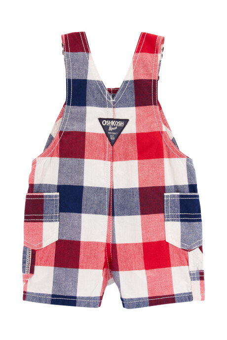 Enterito corto de algodón, diseño a cuadros Sin color