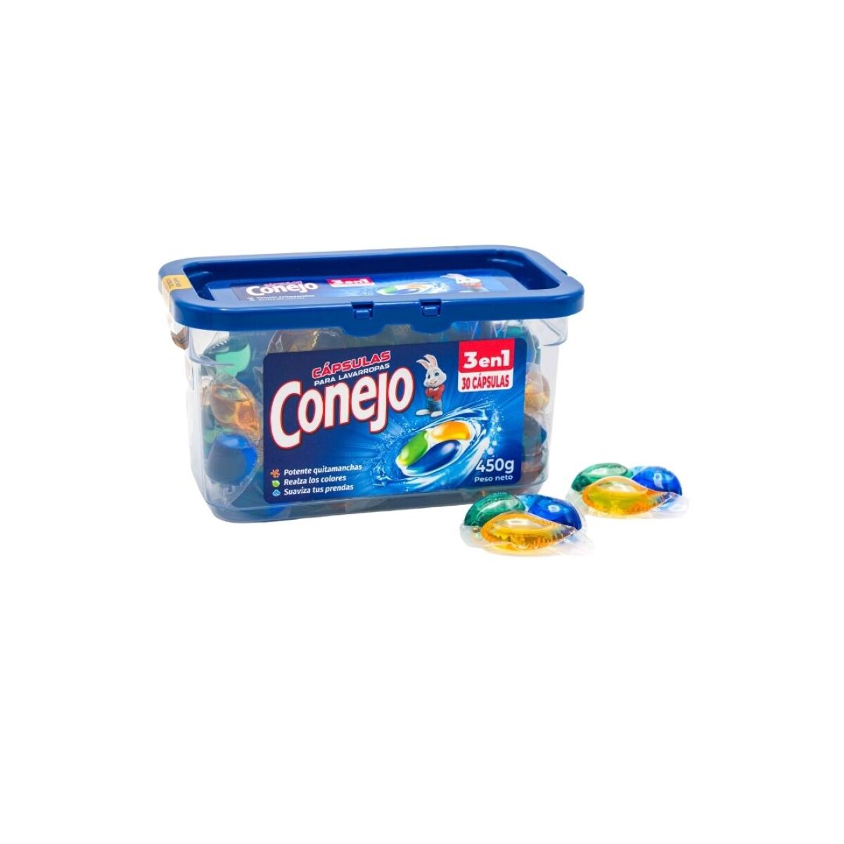 JABÓN CONEJO EN CAPSULAS 3 EN 1, 30 UNIDADES 