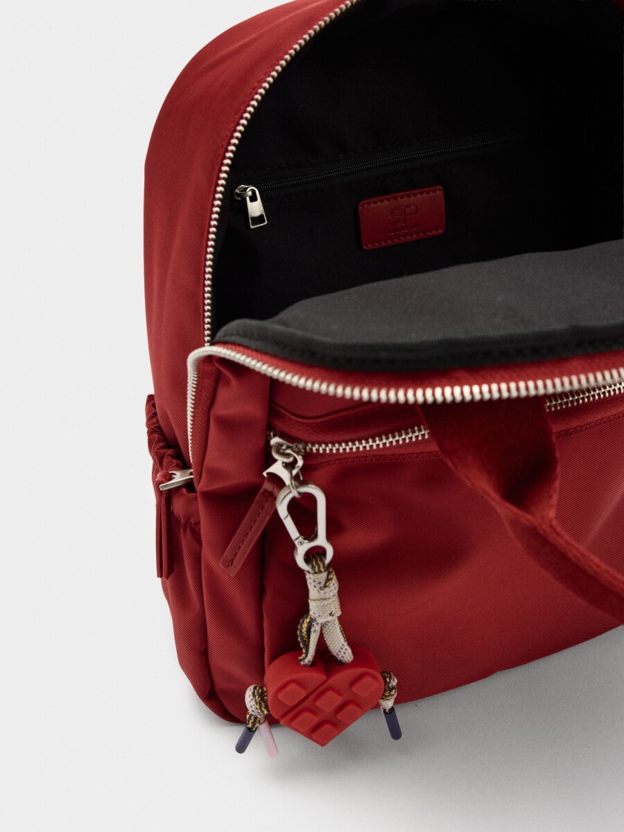 Mochila De Nylon Con Colgante De Corazón rojo