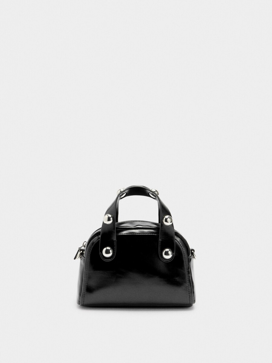 Bolso Tote Con Esferas negro