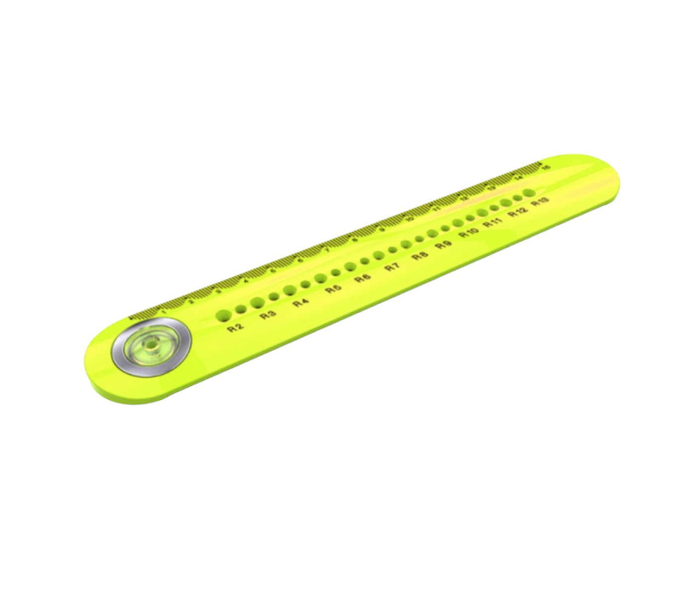 Regla Y plus Circular 15 cm - Amarillo 