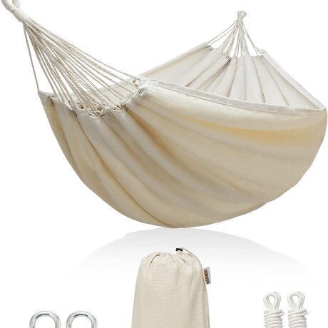 Hamaca Paraguaya 1 Plaza 200 cm X 100 cm BLANCO-BEIGE