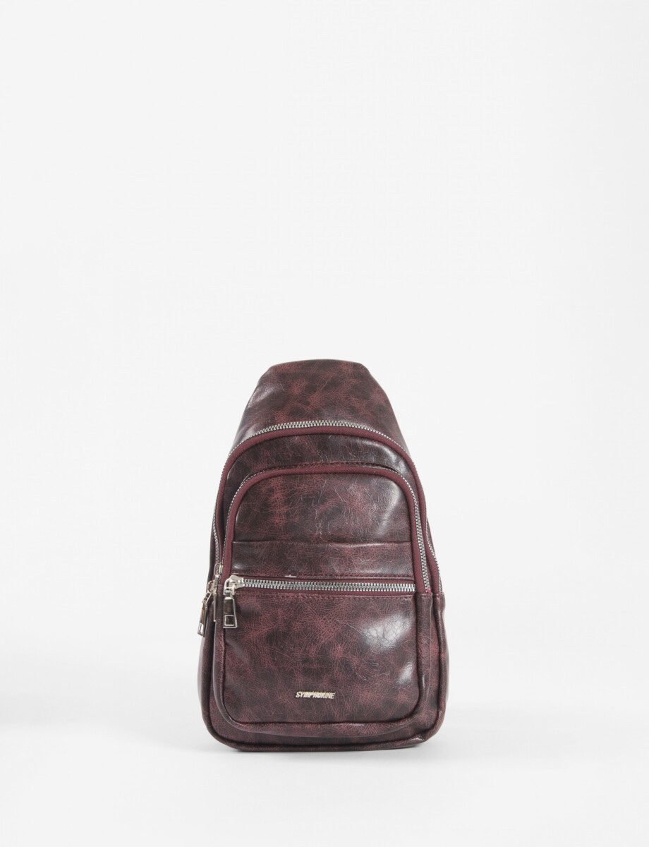 Riñonera cruzada cracked - bordo 