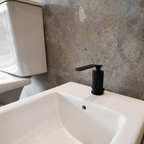 Griferia De Bidet Monocomando Aqualia Con Transferencia Negro Mate 35Mm NEGRO