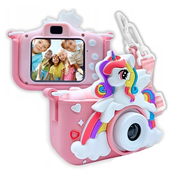 Camara De Fotos Unicornio Infantil Digital Para Niños Atrix® Variante Color Rosa