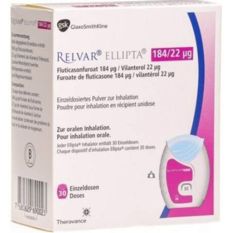 Relvar Ellipta 184/22mcg 30 Dosis Relvar Ellipta 184/22mcg 30 Dosis