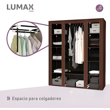 Ropero de 6 Estantes Desmontable de Caño y Tela TNT 150x45x175 Marrón