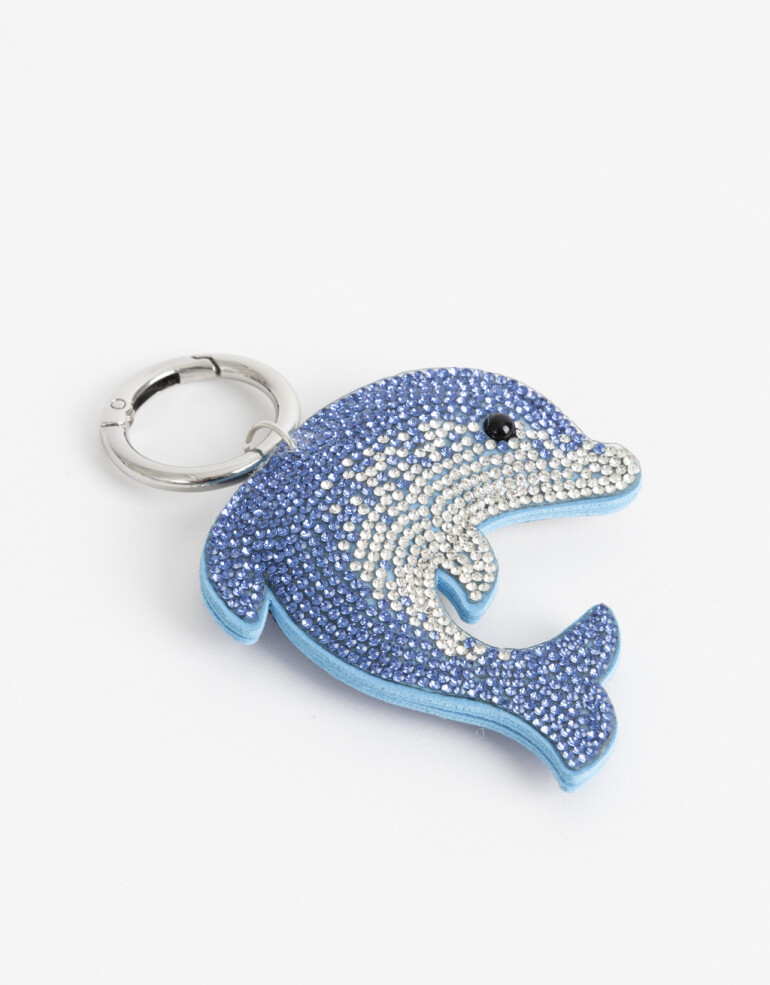 Llavero Strass Llavero Y Bag Charm Delfín Strass - Azul Medio