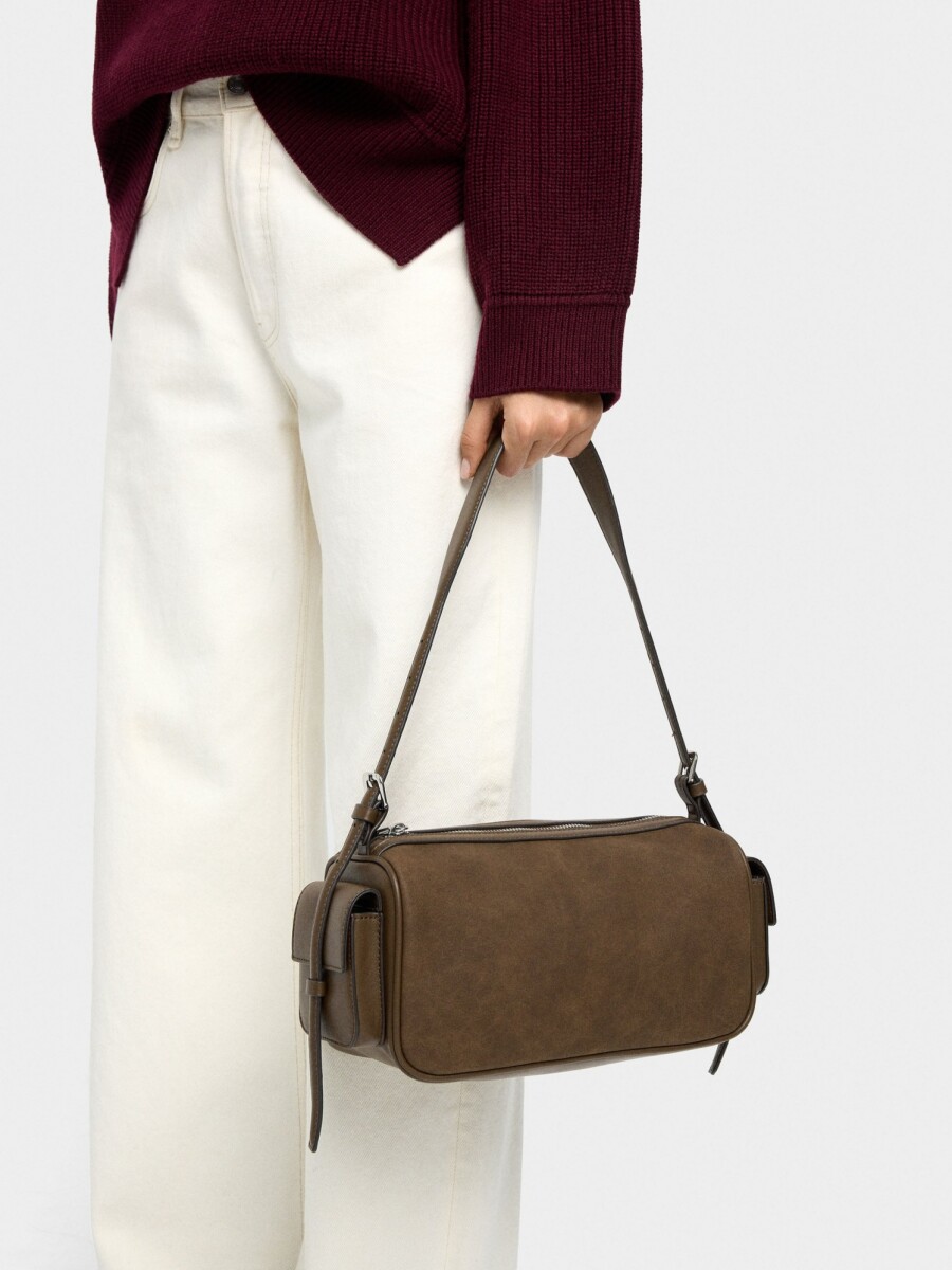 Bolso De Hombro Rectangular camel