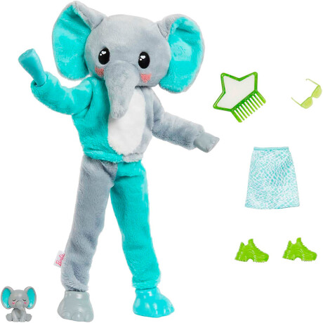 Muñeca Barbie Cutie Reveal Con Disfraz + Accesorios Barbie Elefante