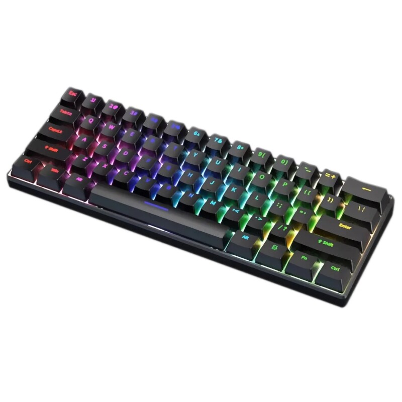 Teclado mecánico H61K 60% negro con cable Teclado mecánico H61K 60% negro con cable