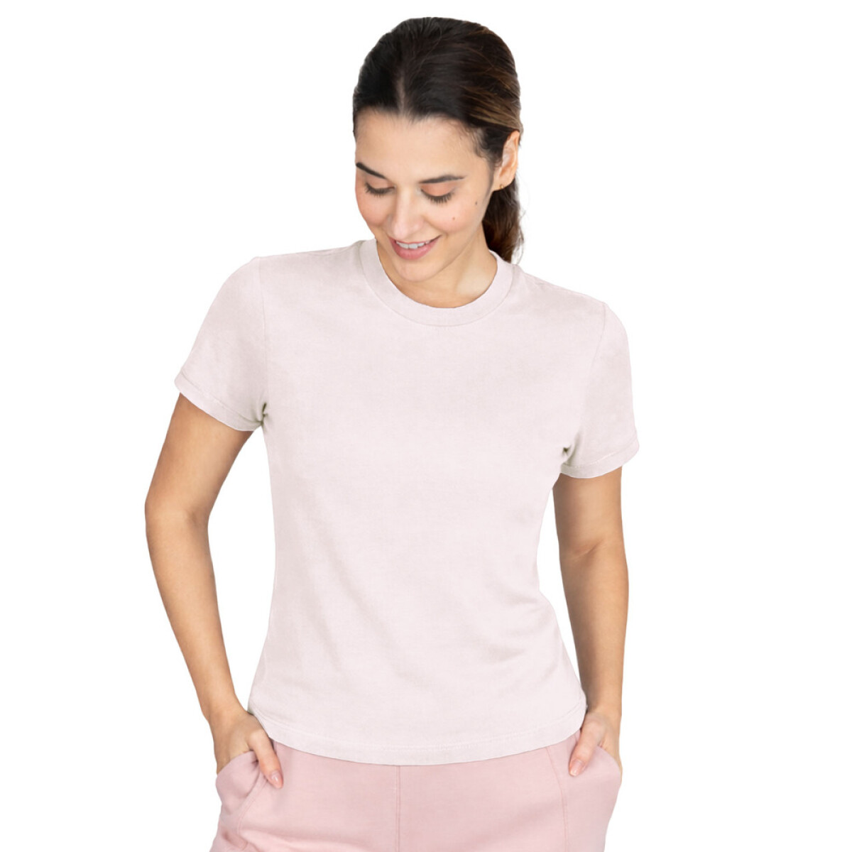 T-SHIRT FEM EVELAST ESSENTIAL LILAC W6 S - ROSA/GRAFITO 