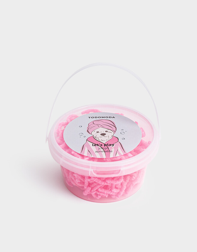 Lúdico Juguetes Balde De Squishy En Forma De Gusanos - Fucsia Medio