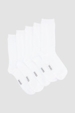 Packs de cinco medias lisas. de algodón. en varios colores s Blanco